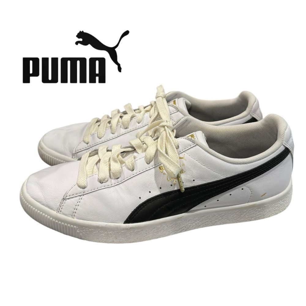 Puma Clyde Core White Leather Foil Men's Sneakers 9.5